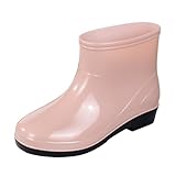 Damen Gummistiefel Kurz Regenstiefel Gartenschuhe Schlupfstiefel - Rutschfest Wasserdicht Rain Boots Gummischuhe - Bequem Kochschuhe Outdoorschuhe Angelstiefel FüR Frauen Regenschuhe