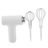 PartyKindom Elektrischer Handrührer Akku Kabellos Verstellbarer Elektrischer Schneebesen mit Hoher Drehzahl Edelstahl Rührer Leichtes Design für Backzubehör und Schnelle Teigzubereitung