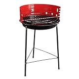 Rundgrill 56 x 33cm für für Holzkohle, Barbecue Grill für den Garten Balkon Terrasse und Festivals, Grillrost ca. 29cm Durchmesser