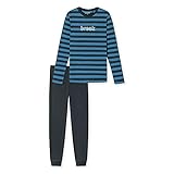 Schiesser Jungen Schlafanzug Lang - 100% Organic Bio Baumwolle Größe 140 Bis 176 Pyjamaset, Blau_173848, 164 EU