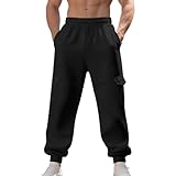 Generisch Festival Hose Herren Zip Tactical Freizeithose Sommerhosen Stoffhose Wanderhose Leichte Arbeitshose Lange Schwarz L