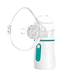 Dessnill Inhalationsgerät, Tragbarer Inhaliergeräte für Erwachsene und Kinder, Einstellbarer Inhalator Vernebler Set mit Mundstück und 2 Maske, 3 Geschwindigkeiten, USB Aufladbar Inhaliergerät (Grün)