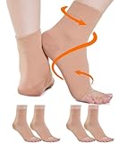 2 Paar Sprunggelenkbandage Medizinische Kompressionssocken Damen & Herren 20-30mmhg, Stützstrümpfe Bandage Fußgelenk Knöchelbandage für Schwellung Fersensporn Verstauchung Sport (2x Beige, XL)