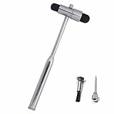 Wjelet Neurologischer Reflexhammer mit Eingebautem Pinsel und Nadel,Reflexhammer Medizin Aus Kunststoff Mit Doppelkopf,Multifunktionaler Perkussions Reflexhammer,Für Reflextests