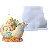 Engel Kerzenform Aus Silikon,Conch Angel Gießformen Für Kerzenherstellung | Werkzeuge Zum Resin Gießen Mit Epoxidharz, Bastelbedarf Für Wohnaccessoires Seife Und Ton