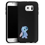Silikon Hülle kompatibel mit Samsung Galaxy S6 Case schwarz Handyhülle Lilo & Stitch Fanartikel Disney