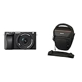 Sony Alpha 6400 APS-C Spiegellose Kamera mit 16-50mm Objektiv (Schneller 0,02s Autofokus mit Augenerkennung, 4K-Video und neigbares Display für Vlogging) + Tasche