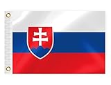 Slowakische Bootsflagge, 30,5 x 45,7 cm, doppelseitig, Slowaken, Marine, Banner, Nylon, kleine Yachtsegel, Ponton, ATV, Fahrrad, LKW, Motorrad, Flagge mit 2 Messingösen