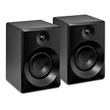 MEDION P61925 Regallautsprecher (aktiv und passiv, Holzgehäuse, 2 Wege System, Bluetooth5.0, integriertem Hochtöner und Subwoofer, Drehregler, optischer Eingang SPDIF, Line In RCA, 2X 50 Watt RMS)