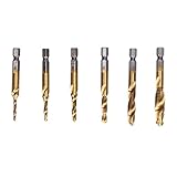 Telituny SECHSKANTSCHAFTBOHRER HOCHGESCHWINDIGKEIT STAHLGEWINDEBOHRER FASEN-SPIRALKERBEN-DESIGN ZUR BEARBEITUNG VON 6 STÜCK