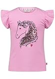 SALT AND PEPPER BY KIDS PARK Mädchen Pferdekopf Stickmotiv und Pailletten T-Shirt, hot Rose, 116/122 cm
