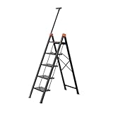 Klappleiter mit 3 Stufen, Teleskop-Hocker aus Aluminiumlegierung, für Zuhause und Innenbereich, robust, tragbar, multifunktionales und platzsparendes Design