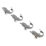 ULTECHNOVO 4 Stück Teiliges Delfin Möbelknöpfe mit Kristallverzierung Einloch Vintage Kinderzimmer Schubladengriffe Silberfarbene Delfin-kommode Griffe für Schränke Ankleidezimmer und Möbel