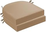 Wasserabweisende Stuhlkissen für den Außenbereich, 2 Stück, rutschfeste Bänder, 50,8 x 50,8 x 5,1 cm, perfekt für Terrassenmöbel, bequeme Sitzgelegenheiten im Freien, Gartenstuhlauflagen
