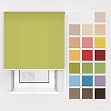 Estika Rollo mit Bohren Deckenmontage und Wandmontage, Breite: 155 cm, Höhe: 220 cm, Farbe: Lindgrün, 25 Stoff Farben, Fenster rollos für innen, Sichtschutz für Fenster und Balkontür