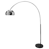 Ausziehbare Bogenlampe LOUNGE DEAL - 170-210cm - chrom - Marmorfuß - Stehlampe