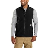 Carhartt Herren 106418 Fleece-Weste mit durchgehendem Reißverschluss, entspannte Passform, Schwarz, Medium
