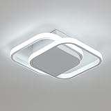 DELIPOP Led Deckenleuchte Modern, Kreative Quadratisch Deckenlampen 24W, 6000K Kaltweißes Licht Acryl Deckenlicht, Deckenbeleuchtung Led für Balkone Flurgarderobe Schlafzimmer Badezimmer Flur