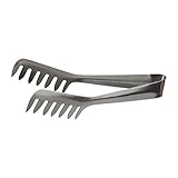 Relaxdays, Silber Servierzange Edelstahl, Spaghettizange, Salatbesteck für Buffet, rostfrei, spülmaschinenfest, 20 cm, Standard