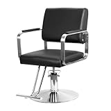 Udnzpfuy Ergonomischer Hochleistungs-Frisierstuhl, HöHenverstellbarer Friseur-Drehstuhl, Manueller Hydraulischer Friseurstuhl, Shampoo-SchöNheitssalon-Stuhl-AusrüStung