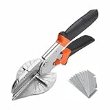 PräZise Mehrwinkel Gehrungsschere, Gehrungsschere FüR Holz，Multi Angle Miter Shear Cutter，Gehrungsschneider Verstellbar 45-135 Grad, Mit 10 Ersatzklingen, FüR Pvc, Holz, Gummi