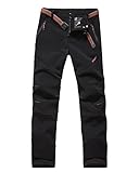 VERTAST Damen Wanderhose Warm Gefüttert Winddicht Winter Softshellhose Skihose Snowboardhose Trekkinghose Outdoorhose zum Wandern und für viele Outdoor-Aktivitäten, Schwarz, M/38