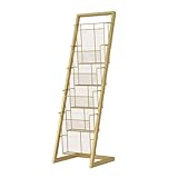 Goldener Zeitschriften- und Zeitungsständer – Eisenregal für Bücher, Broschüren & Informationen – Büroaufbewahrung mit 5 Fächern – Elegantes Design für Zuhause & Geschäft