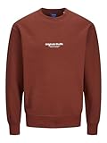 JACK & JONES Herren Jorvesterbro Sweat Crew Neck Noos 12241694,Brandy Brown,XL