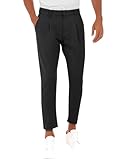Runcati Herren Anzughosen Angenehme Praktische Hosen Casual Business Sommerhose Einfarbig Standhosen mit Taschen Schwarz X-Groß