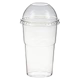 VEPATIM 50 Smoothiebecher Dessertbecher + Domdeckel 300 ml Ø78mm PET glasklar