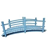 Gartenbrücke, Fußbrücke, Gartenbrücke, 140 x 65 x 50 cm, Landschaftsbau, dekorative Teichbrücke, Wegbrücke, mit Sicherheitsseitennails, für Hinterhof, Teich, Hochzeitspark, (Farbe: 2) (blau)