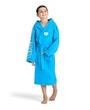 arena Zeal Plus Junior Bademantel aus Mikrofaser für Jungen und Mädchen, Mikrofaser-Bademantel mit Kapuze und Taschen, Schnelltrocknender Unisex-Bademantel, Angenehm und Leicht