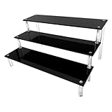Acryl Schwarz Riser Display Regal Ständer für Amiibo Funko Pops Figuren, Tischplatte Acryl Organizer für Nagellack Gewürz Kosmetik Kunsthandwerk Schmuckständer Cupcake Buffets Dessert Modell