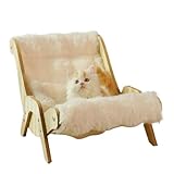 Katzensofa weich - Plüsch Haustiere Couch Bett kleine Hund beruhigen Sofas für Welpen, Kätzchen Entspannung mit bequemem Kissen, Haustierlounge für Wohnzimmer, Stoff, Samt, Geschenkbox 14.57x19.69x14,