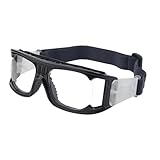 MEAKTSMI Sportbrille Für Erwachsene Schutzbrille Basketballbrille Für Herren Mit Verstellbarem Kopfband Und Austauschbarer Linse