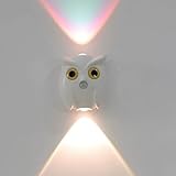 LOGT Eule Wandleuchte Bewegungsmelder Akku Kabellose Wandlampe Innen Ohne Stromanschluss Nachtlicht Wand Sensorlampe RGB LED Tiere Wandbeleuchtung Up und Down Beleuchtung Eagle Deko Flurlampe,Weiß