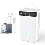 Luftentfeuchter 2600ML Raumentfeuchter klein Dehumidifier Automatisches Abtauen Mit 7 Farbe Nachtlicht Schlafmodus Entfeuchter Leise für Schlafzimmer, Badezimmer, Kleiderschrank and Dressing Room