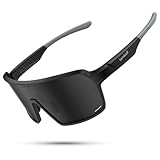 Lamicall XL Fahrradbrille Herren, Schnelle Brille Damen - [29g TR-90 Ultraleicht] Polarisiert Sportbrille Fahrrad mit Verstellbaren Nasenpad & Bügel, UV400 Laufbrille Sonnenbrille für Fahrrad/Laufen