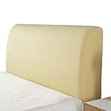 Stretch-Bett-Kopfteilbezug, Bett-Kopfteil, Schonbezug, einfarbig, staubdicht, für Schlafzimmer, dekorativ, voll (139,7–170,2 cm), Gelb