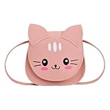 Amexo Kleine Mädchen Katze Umhängetasche, Süße Handtaschen kinder Prinzessin Mini Taschen mit Verstellbarem Gurt Kinder Crossbody Tasche für Kinder Mädchen