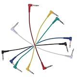 TOGEVAL 6er Set Gitarren Effektkabel 30cm Klinke Winkelstecker Professionelle Audio Verbindung Für Gitarre Und Bass Mixed Color Patchkabel