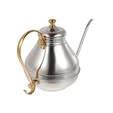 DIYEAH Edelstahl Wasserkessel mit Ergonomischem Griff Rostfrei Hitzebeständig für Tee Kaffee Instantgetränke Küchen Haushalt Büro Klassischer Silberner Teekessel