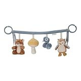 Little Dutch 8911 Stoff Kinderwagenkette Spielzeug für Babyschale - Forest Friends blau