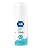 NIVEA Dry Active Deo Spray Mini, Deo ohne Ethylalkohol für 72h Anti-Transpirant-Schutz, antibakterielles Deodorant mit Dual-Active-Formel und Pflegekomplex (35 ml)