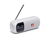 JBL Tuner 2 Radiorekorder - Weiß – Tragbarer Bluetooth Lautsprecher mit MP3, DAB+ und UKW Radio – Kabelloser Musikgenuss von bis zu 12 Stunden