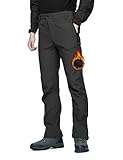 Wespornow Herren Gefüttert Wanderhose Wasserdicht Thermohose Schneehose Outdoorhose, Regenhose Winterhose Skihose Softshellhose Trekkinghose Outdoor Hosen Winter Winddicht Warm（DK Schwarz,M）