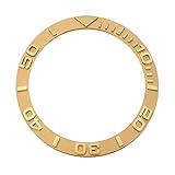GBSONGJIN Watch Bezel Insert, Uhr Lünette Gold/weiße Uhren ersetzen das Zubehör ersetzen 38mm Uhr Gesichtskeramik-Blendeeinsatz für 40mm Automatik Herren Watch Cover(Gold)