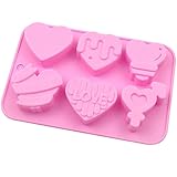 Notinzo Waschbare Silikon-Kuchenform, Kuchen, Süßigkeiten, Schokolade, Dekorationstablett, DIY-Bastelprojekt Lamm Backform (Pink, One Size)