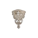 DRULINE Wandkonsole Barock - Wanddekoration - Wandablage - Stuckkonsole – B/H/T ca. 15,5 x 18,5 x 8 cm – Kunstharz Silber/antik gewischt