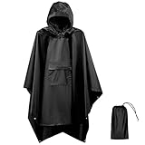 Euyecety Regenponcho Damen und Herren, Wasserdicht Regenjacken Regencape Unisex, Fahrrad Poncho 3 in 1 Multifunktionaler Regenmantel für Jagd, Picknick im Freien, Trekking, Camping, Angeln